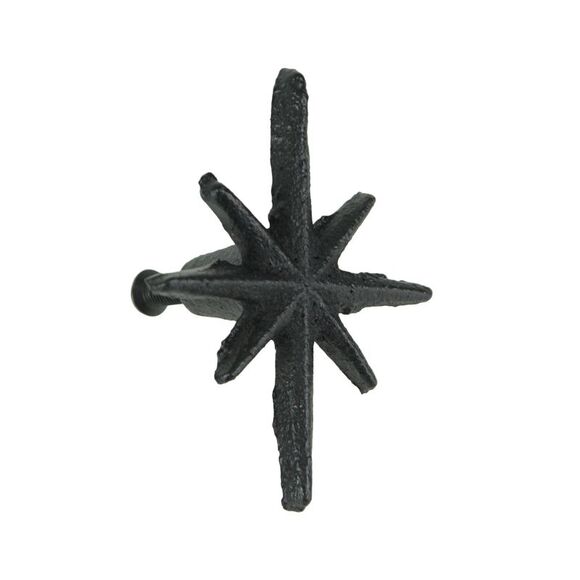 Set of 6 Antique Black Finish Mid Century Modern Starburst Drawer Pulls Knobs - Picture 6 of 6